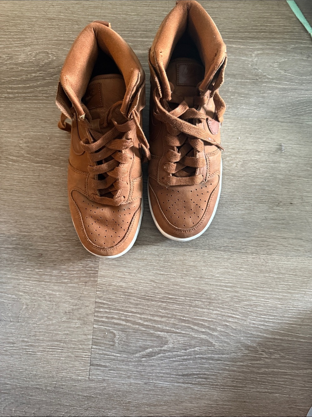 Nike Women's High-Top Sneakers in Brown Suede